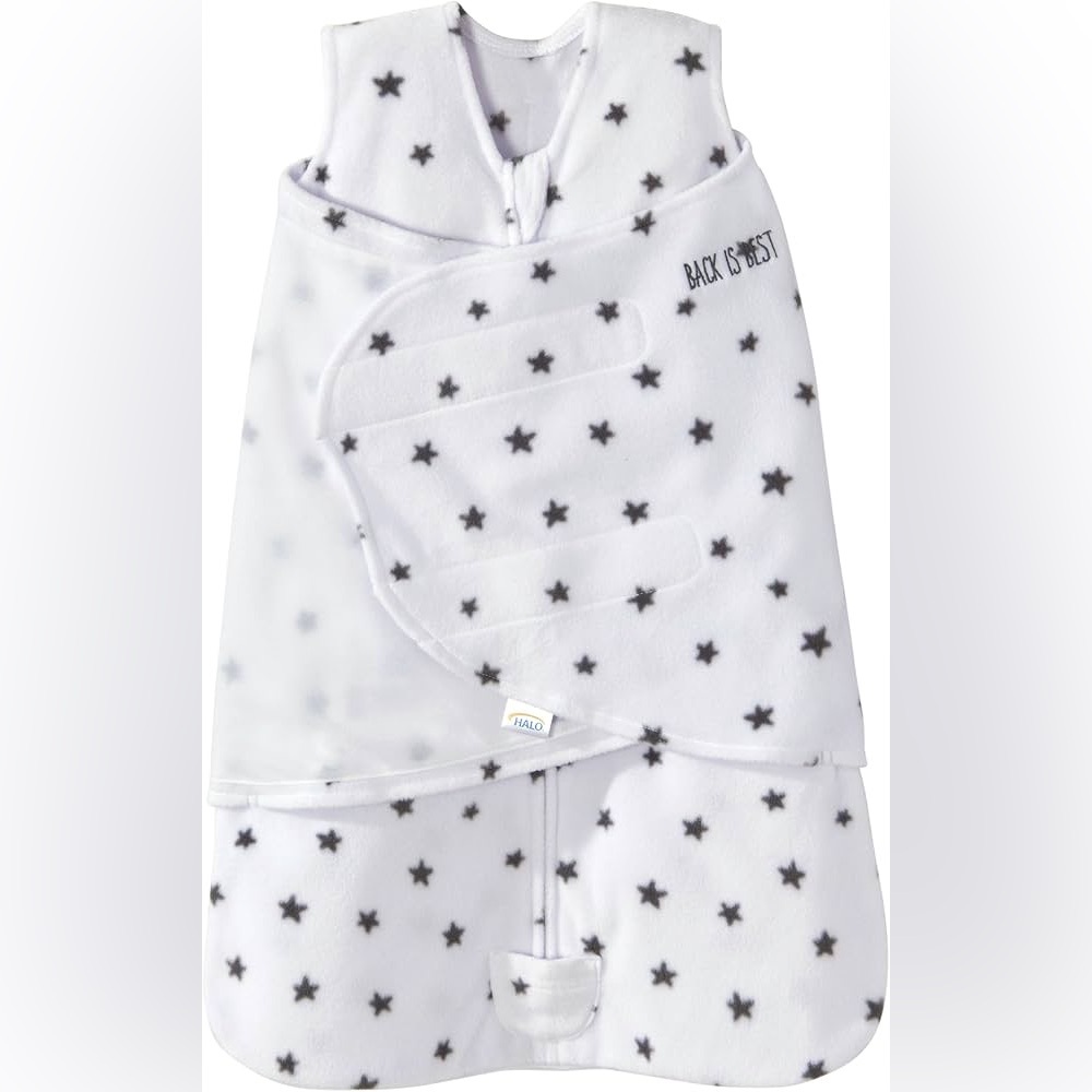 HALO Micro-Fleece SleepSack Swaddle in a star print